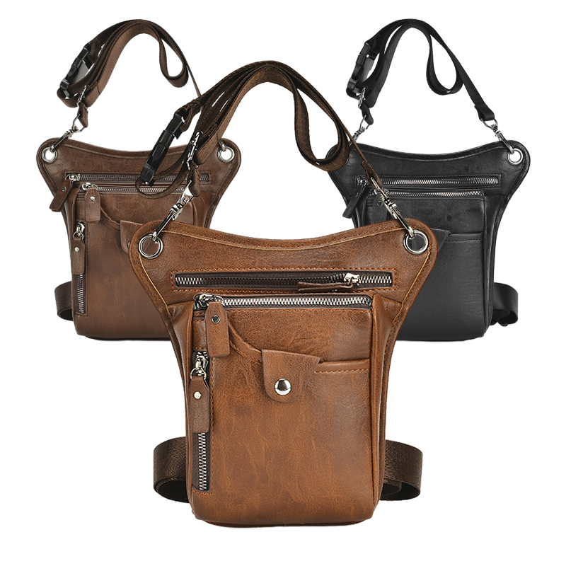 Vintage Pu Leather Waist Pack  - Motorcycle Gear Backpack ulasan dan harga